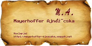 Mayerhoffer Ajnácska névjegykártya